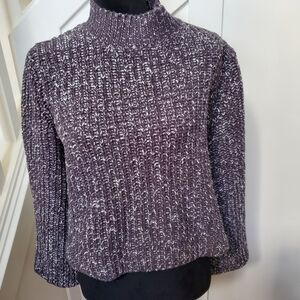 Cropped Chunky Knit Bell Sleeve Sweater